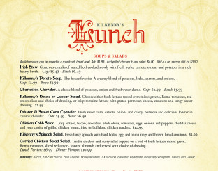 View Kilkenny's Lunch Menu